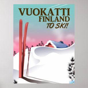 Vuokatti Finland ski poster