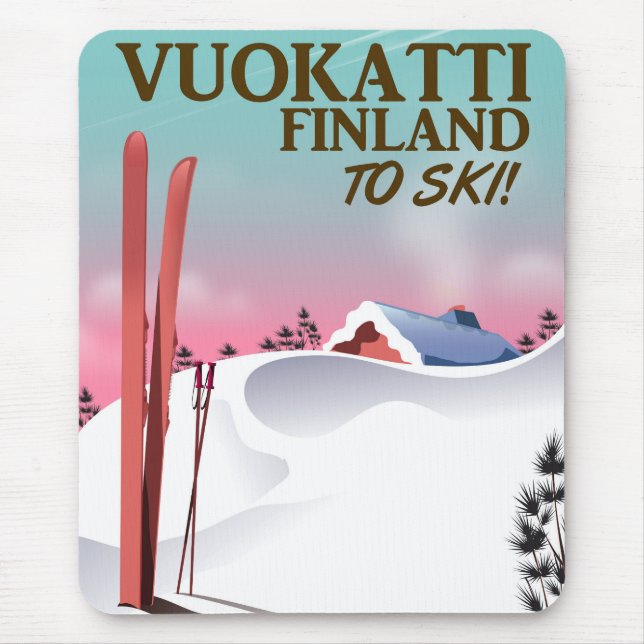 Vuokatti Finland ski poster Mouse Pad (Front)