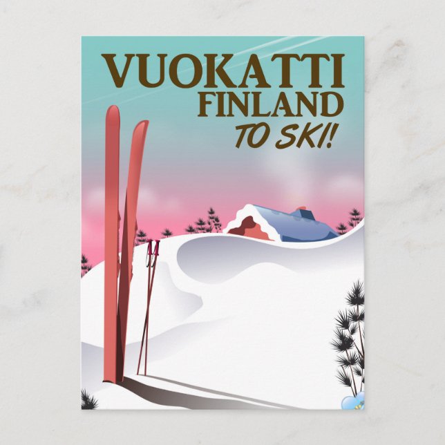 Vuokatti Finland ski poster Postcard (Front)