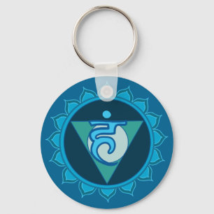 Vushuddha or Throat Blue Chakra Key Ring
