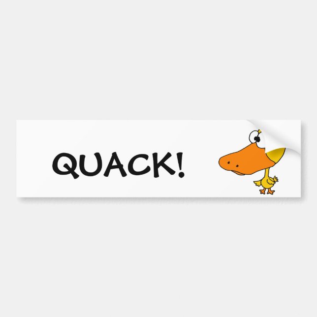 VW- Funny Big Headed Duck Cartoon Bumper Sticker (Front)