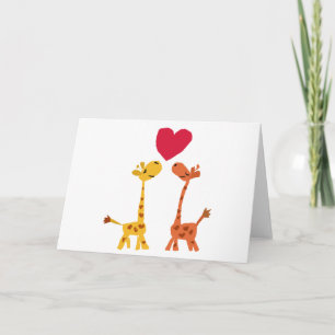 VW- Funny Giraffe Love Cartoon Card