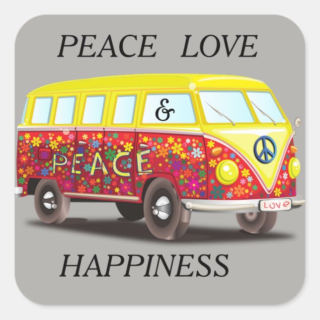 VWBus Square Sticker (Front)