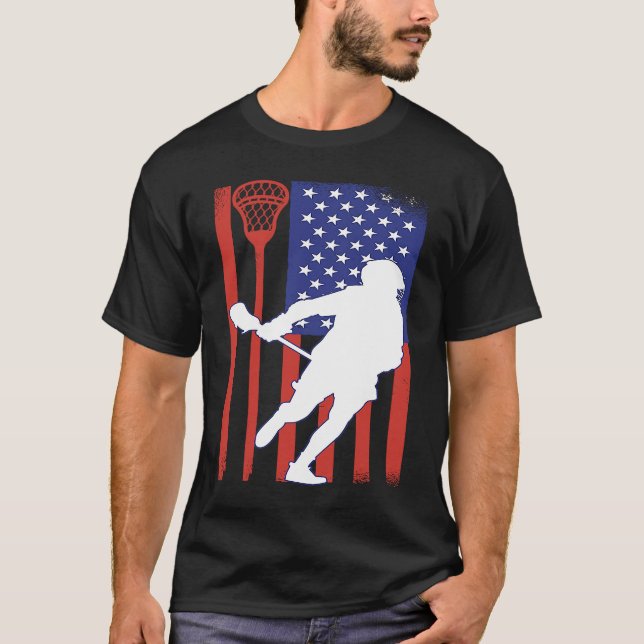 VXL Lacrosse Stick Intercrosse Team Sport American T-Shirt (Front)
