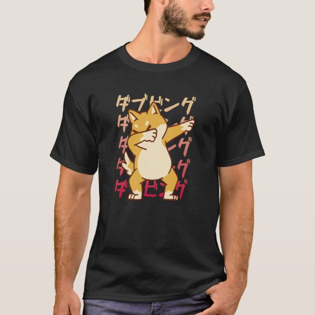 VXL Shiba Inu Uni Dog Dance Dabbed Smile Moves Dab T-Shirt (Front)