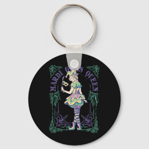 Vxls Mardi Gras Masks Carnival Woman Queen Card Key Ring