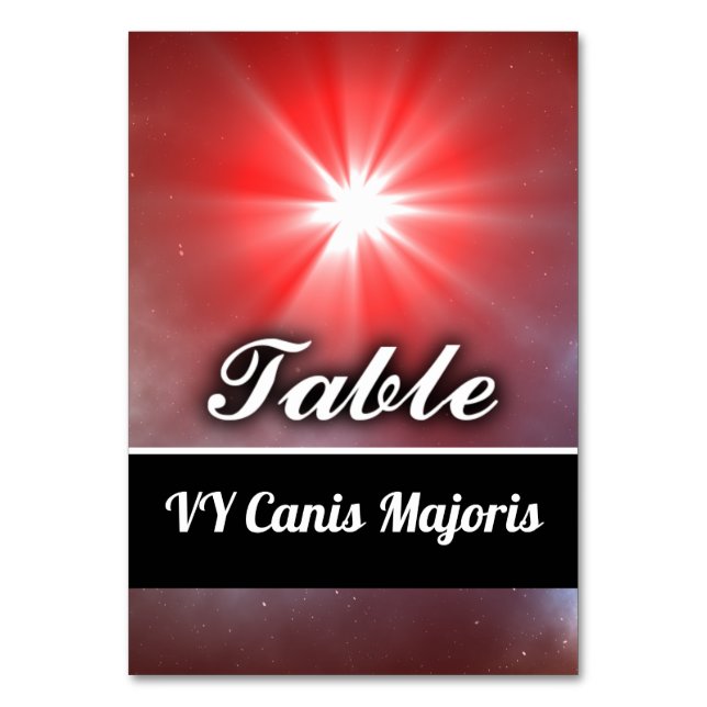 VY Canis Majoris Table Number (Front)