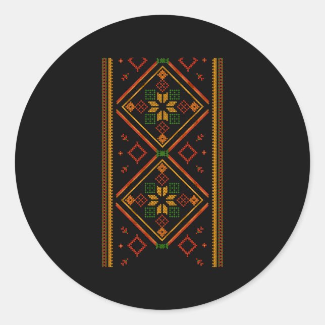 Vyshyvanka Ukrainian Embroidery Embroidered Pro Uk Classic Round Sticker (Front)