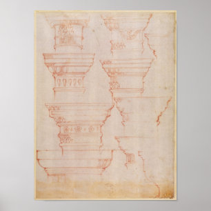 W.18v Study of column capitals Poster