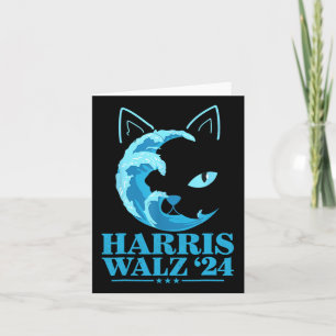 W 24 Blue Wave Of Cat Ladies Vote For Kamala Card