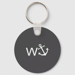 W Anchor Funny Wanker Jerk Funny Slang Key Ring