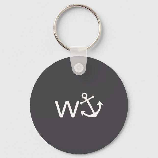 W Anchor Funny Wanker Jerk Funny Slang  Key Ring (Front)