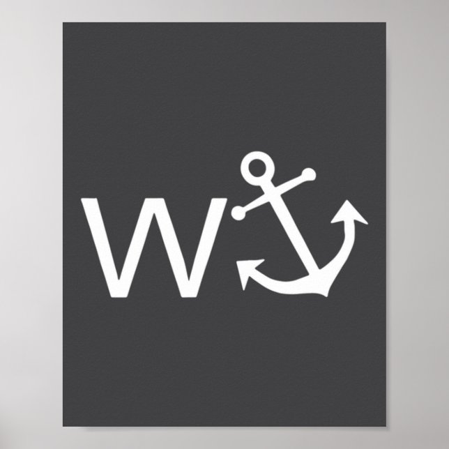 W Anchor Funny Wanker Jerk Funny Slang  Poster (Front)