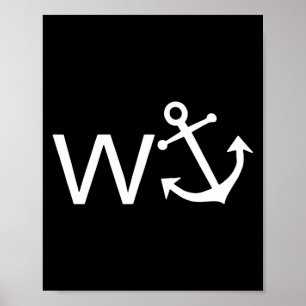 W Anchor Funny Wanker Jerk Shirt Funny Slang Long Poster