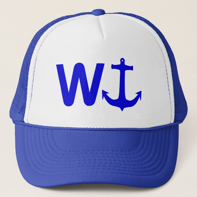 W Anchor Wanchor Funny Joke Gift Trucker Hat (Front)