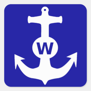 W Anchor Wanchor Insult Funny Gift Square Sticker