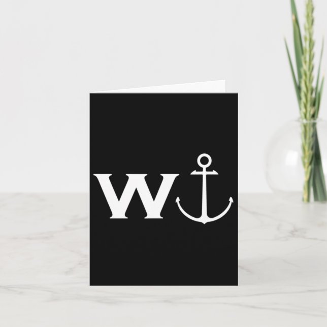 W Anchor Wanker Funny Sailing Boating  Card (Front)