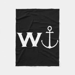 W Anchor Wanker Funny Sailing Boating Fleece Blanket