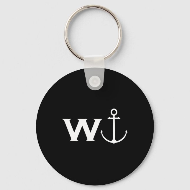 W Anchor Wanker Funny Sailing Boating  Key Ring (Front)