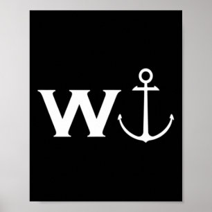 W Anchor Wanker Funny Sailing Boating Poster