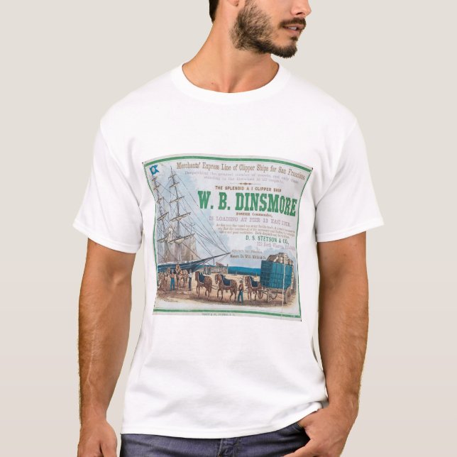 W B Dinsmore Clipper Sailing ship T-Shirt (Front)