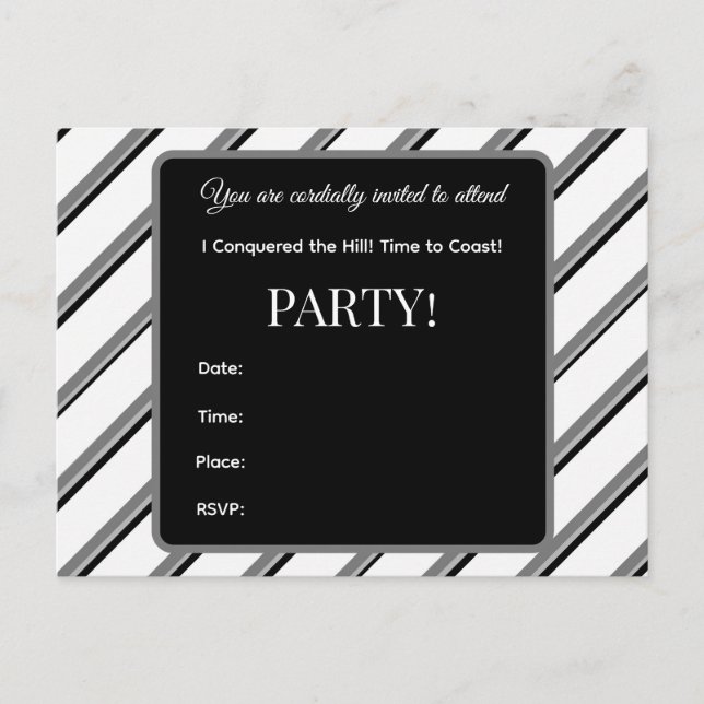 W&B I Conquered the Hill! DS Party Invitation Postcard (Front)