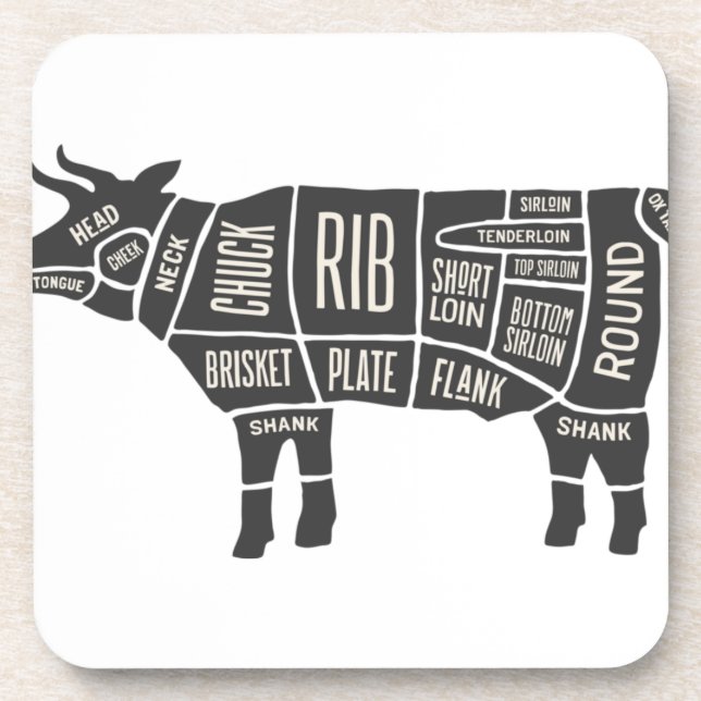w Butcher Chart Coaster (Front)