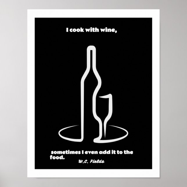 W.C. Fields Wine Quote Poster  (Front)