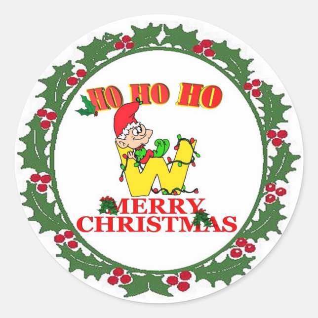 W - CHRISTMAS ELF MONOGRAM SEAL (Front)