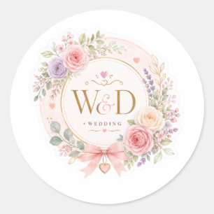 W&D Wedding Classic Round Sticker