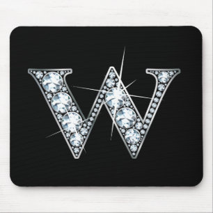 "W" Diamond Bling Mousepad