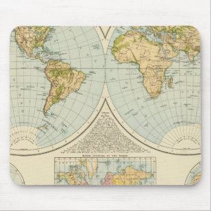 W, E Hemispheres Mouse Pad