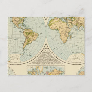 W, E Hemispheres Postcard