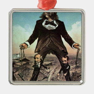 W.H. Vanderbilt as a 'Colossus of Roads' Metal Ornament