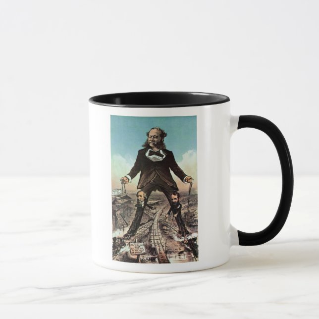 W.H. Vanderbilt as a 'Colossus of Roads' Mug (Right)
