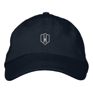 W Initial Letter Monogram Elegant Handsome-Hat Embroidered Hat