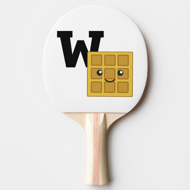 W is for Waffle Ping Pong Paddle (Front)