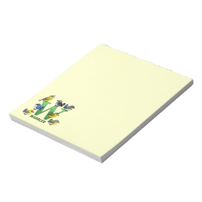 W is for Warbler Notepad (Rotated)