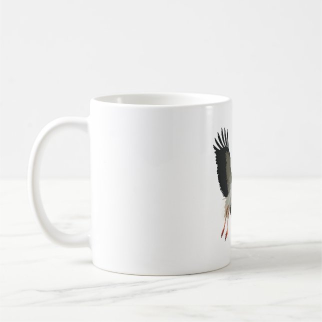 W is for White Stork Coffee Mug (Left)