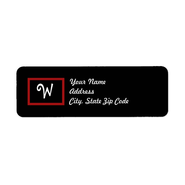 W : Letter W Blackboard Address Labels (Front)