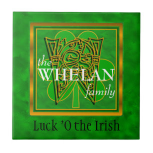 W "Luck of the Irish" Family Custom Monogram Tile