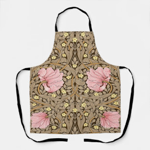 W Morris Pimpernel Pattern in Pink & Sepia Apron
