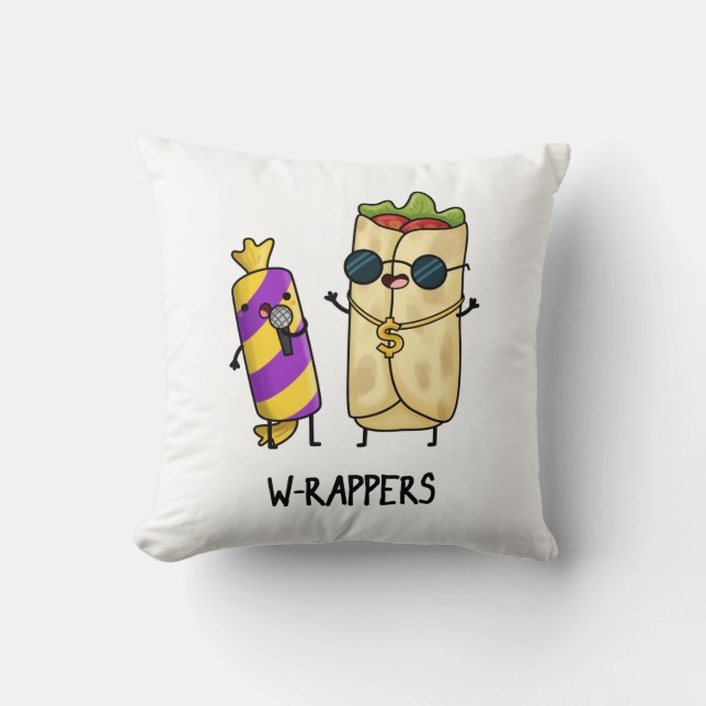 W-rappers Funny Food Pun  Cushion (Front)