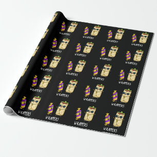 W-rappers Funny Food Pun Dark BG Wrapping Paper