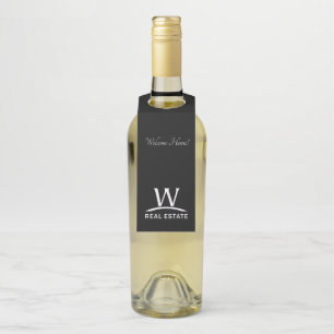 W Real Estate Wine Bottle Collar - Welcome Home Tag
