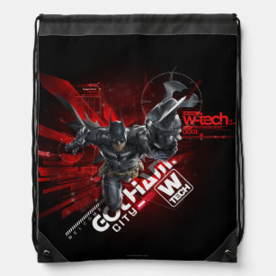 W-Tech Red Batman Graphic Drawstring Bag