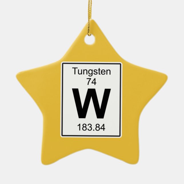 W - Tungsten Ceramic Ornament (Front)