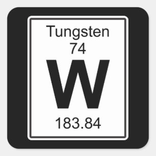 W - Tungsten Square Sticker