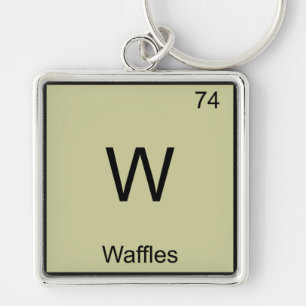 W - Waffles Funny Chemistry Element Symbol T-Shirt Key Ring