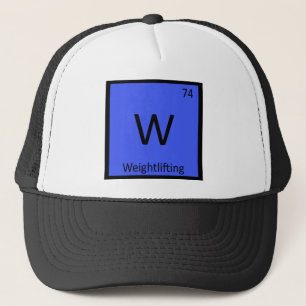 W - Weightlifting Sports Chemistry Periodic Table Trucker Hat